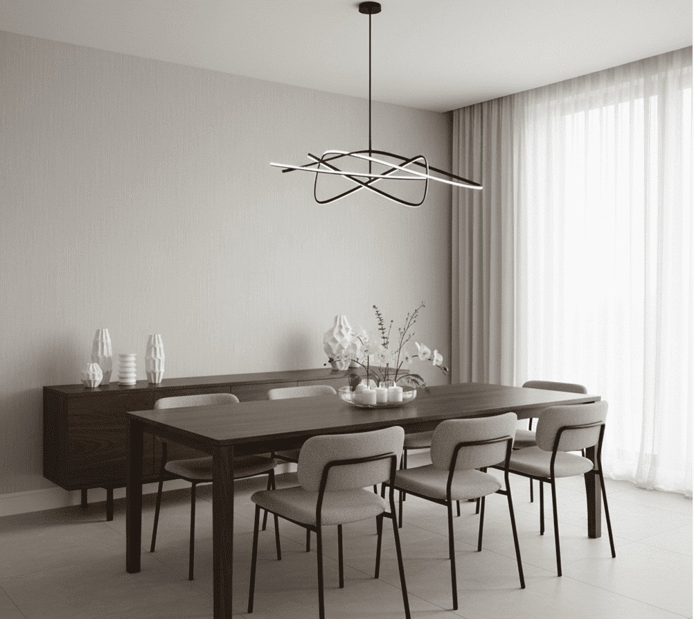 sala da pranzo con centrotavola elegante