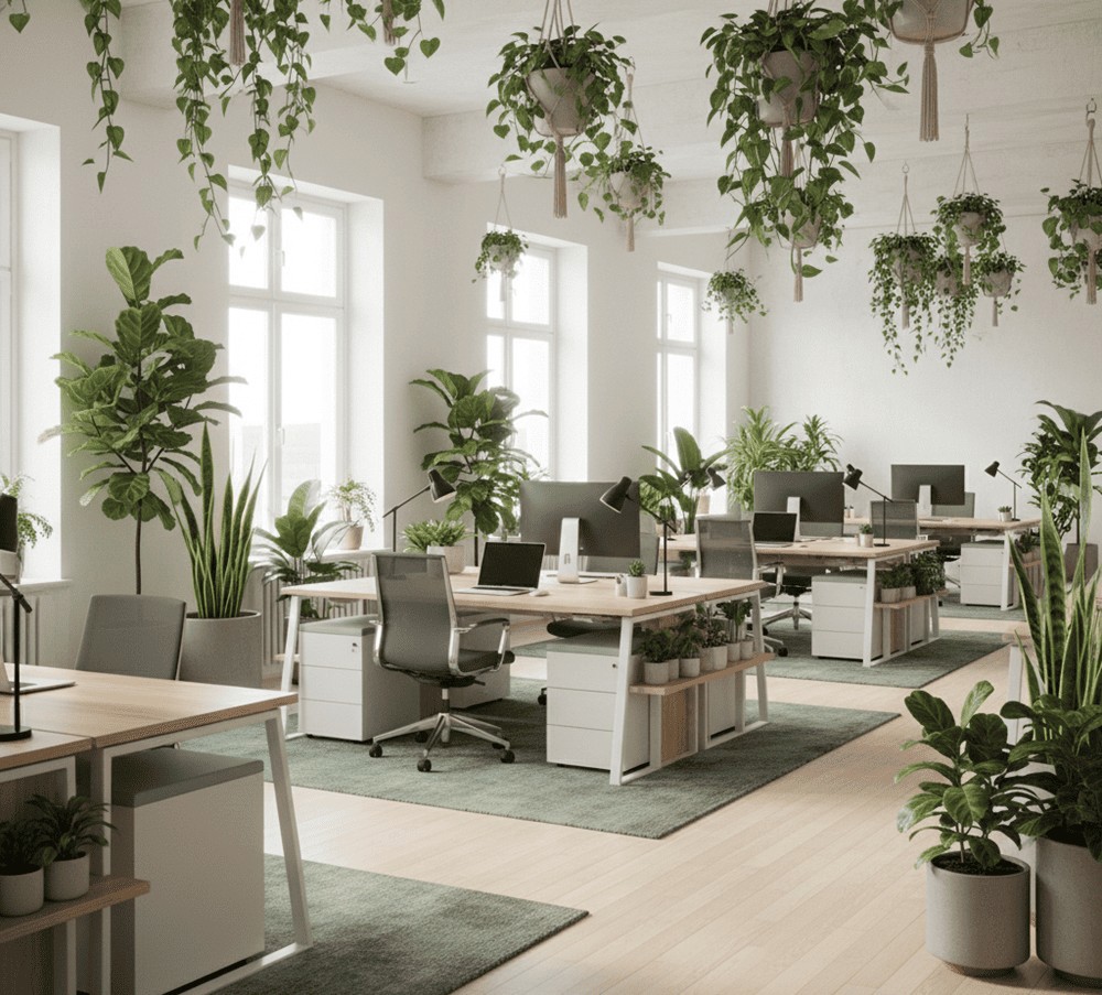 ufficio moderno con piante
