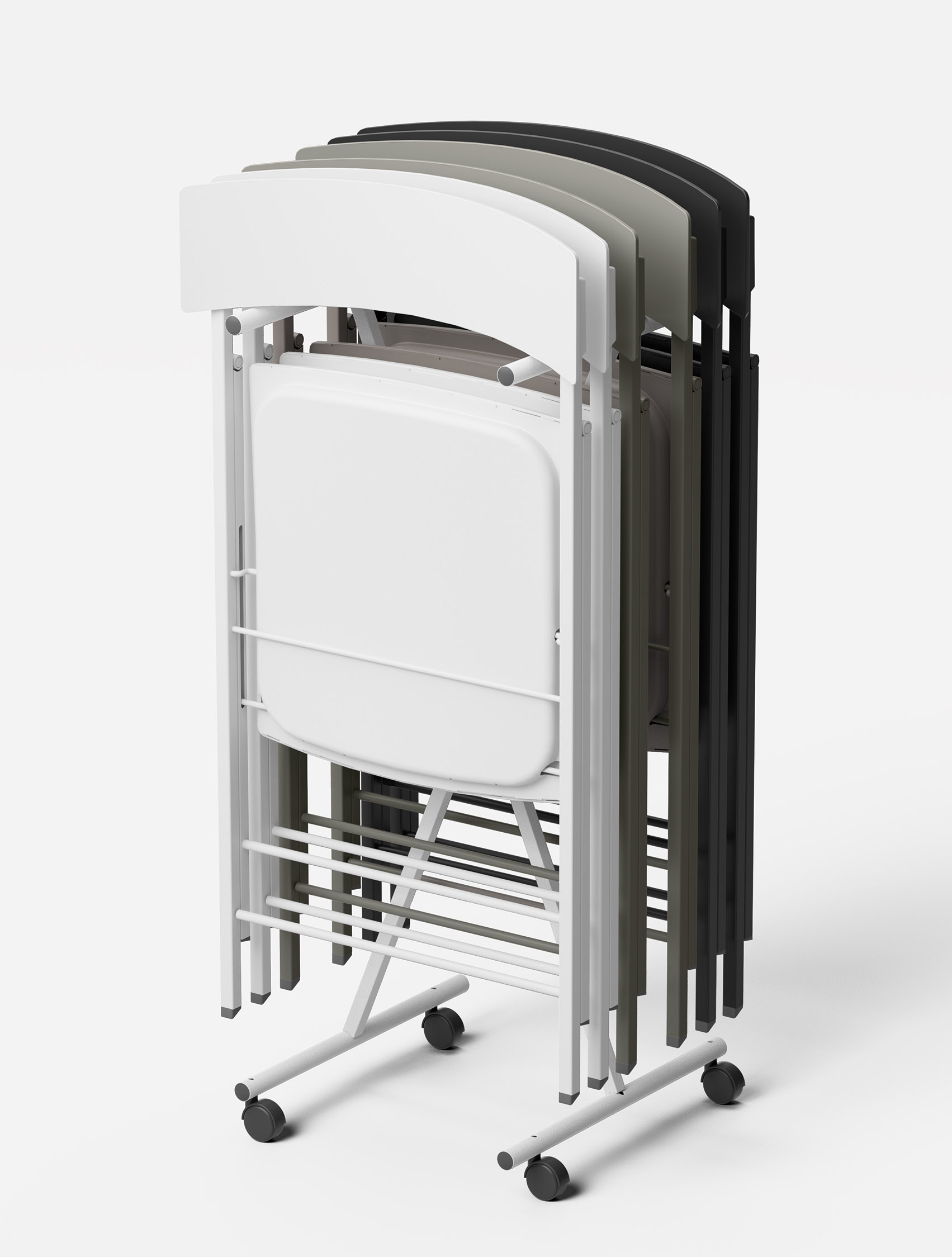 Sedia pieghevole Carrello portasedie Slim Pezzani - Progetto Sedia