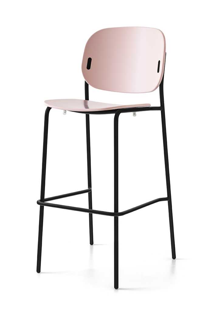 Sgabello A Clessidra In Plastica Rosa, Design Nordico, Per Camerino E Ingresso, 30x42 Cm