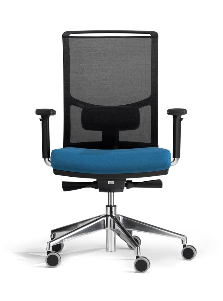 Sedia Ufficio Ergonomica In Rete Nera Con Poggiapiedi E Braccioli 9D - Portata 180 Kg