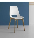 Eva 5 (seduta plastica o cuoio) Sedie in legno moderne Point 4
