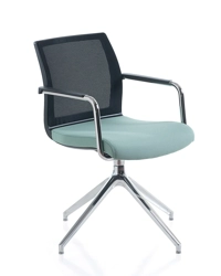 Karma Schienale Rete - 4 Piedi Alluminio Lucido