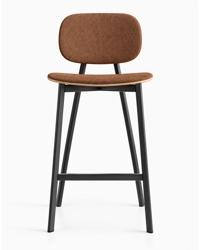Tata Stool (upholstered with wooden backrest and underseat)
