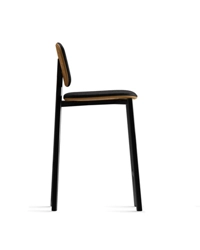 Tata Sgabello (rivestito con retro schienale e sottosedile in legno)