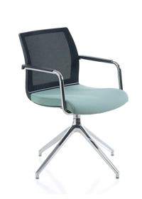 Karma Schienale Rete - 4 Piedi Alluminio Lucido Waiting and community chairs Kastel
