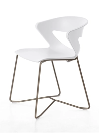Kicca - Gambe a Slitta non Impilabile Sedie in plastica di design Kastel