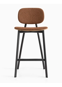 Tata Stool (upholstered with wooden backrest and underseat)
