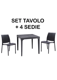 SET TAVOLO 80x80 + 4 SEDIE - COD. BC22