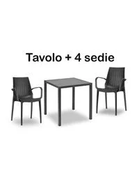 Set Tavolo + 4 sedie Esterno - cod. 232 Tavoli contract Progetto Sedia