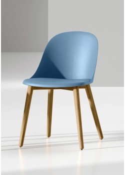 Sam - Gamba Legno Sedie in plastica di design Ingenia