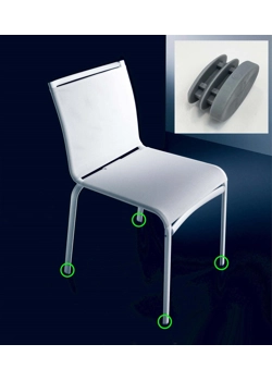 Light Gray Ferrules suitable for 4 Net chairs (16 pcs)  Bontempi