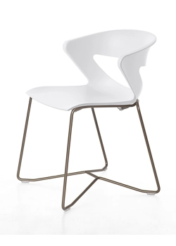 Kicca - Gambe a Slitta non Impilabile Sedie in plastica di design Kastel