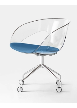 Krizia - Girevole 4 Piedi con Ruote Sedie smart working Kastel
