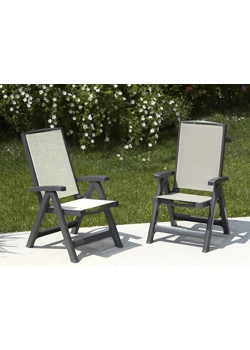 Esmeralda Lux Sunbeds and deck chairs in the garden Scab