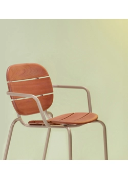 SI-SI Wood Armrests Metal chairs Scab