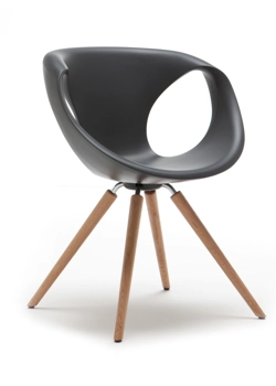 Up Gamba Legno - Soft Touch Sedie in plastica di design Tonon