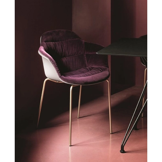 Mood braccioli imbottita acciaio Sedie in plastica di design Bontempi 4