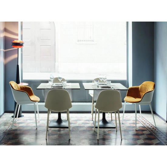 Mood braccioli imbottita acciaio Sedie in plastica di design Bontempi 8