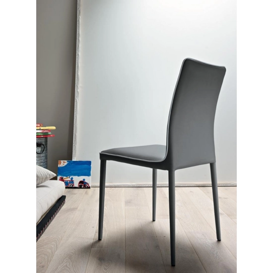 Nata spalliera Alta Gambe Metallo Sedie in pelle ed ecopelle Bontempi 2