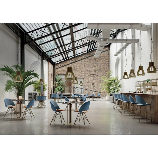 Steel pole Modern wooden chairs Bontempi 5