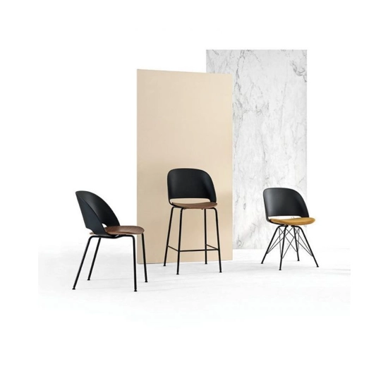 Steel pole Modern wooden chairs Bontempi 1