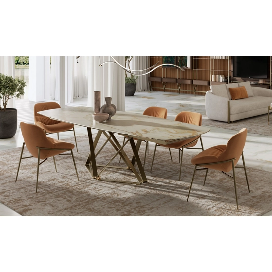 Delta 170x106 (210-250) in barrels Modern tables Bontempi 1