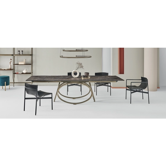 Louis 190x100 (240-290) - Piano Rettangolare Tavoli moderni Bontempi 6