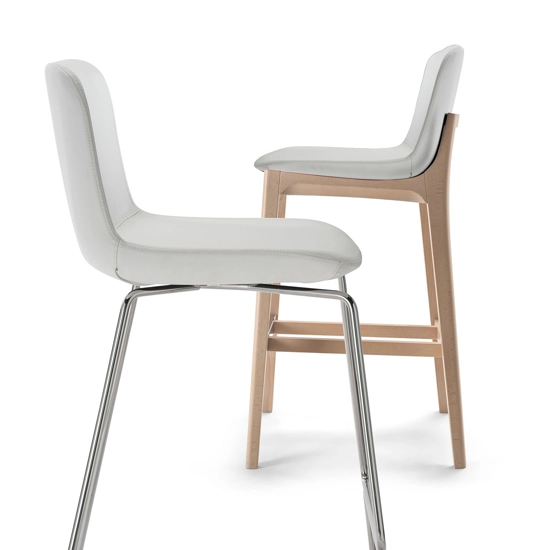 Amira Sgabello Legno Upholstered stools Progetto Sedia 4