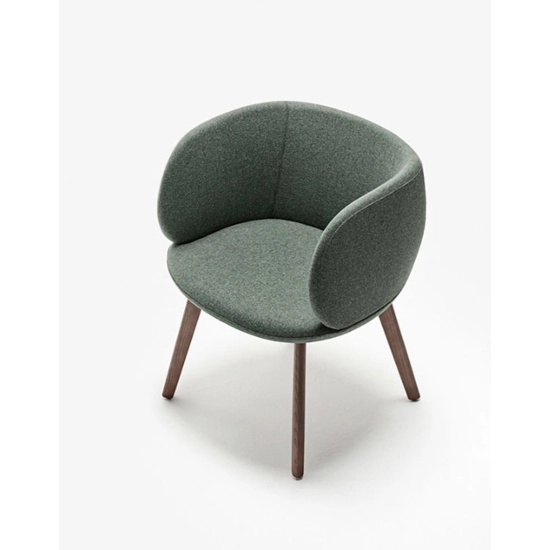 Beth Poltrona Legno Poltroncine imbottite Milani