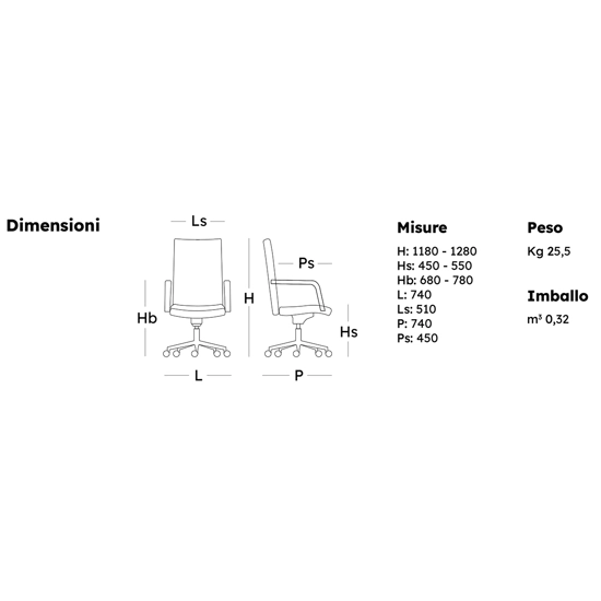 KAMAS H Sedie direzionali per ufficio Mstyle 4