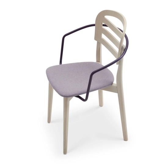 Farah Legno - Imbottita con Braccioli Sedie in legno moderne Origins 1971 2