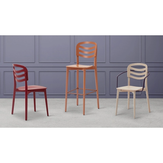 Farah Sgabello Legno - Imbottito Sgabelli in legno Origins 1971 6