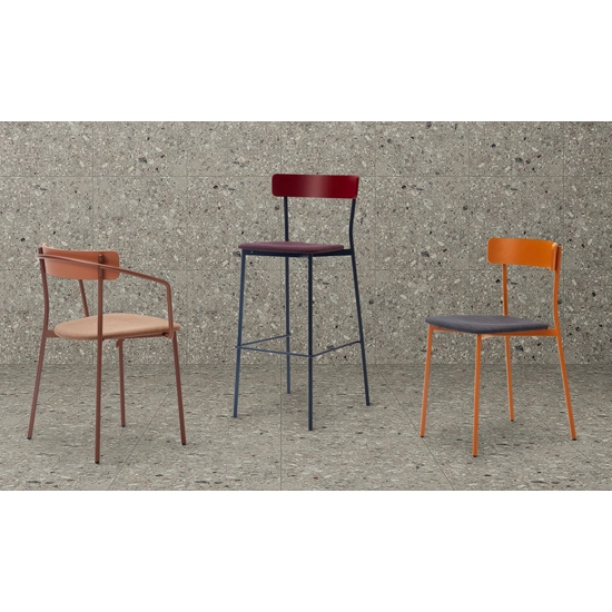 Kat Sgabello Metallo - Imbottito Metal stools Origins 1971 6