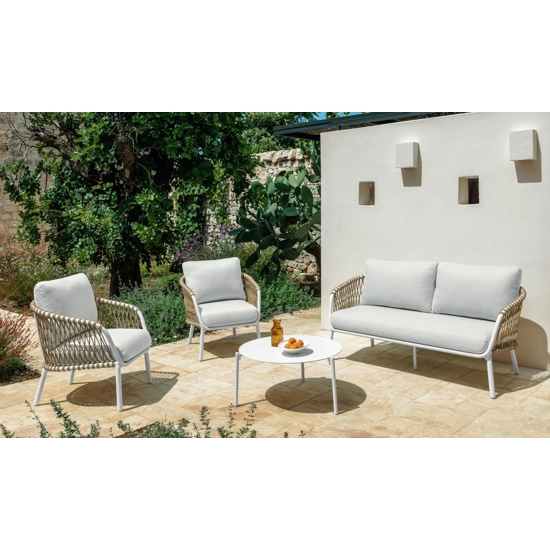 Set Abel (1 Sofa + 2 Living Armchair + 1 Coffe Table) Divano/poltrona da esterno Talenti