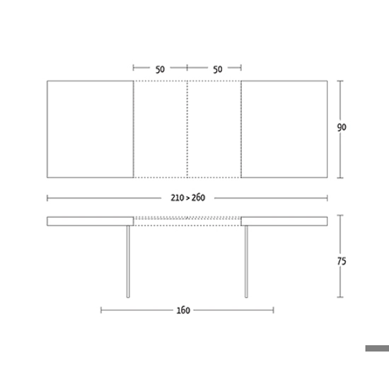 Meridian 160x90 extendable Modern tables Altacom 4