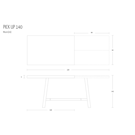 Pick Up 140x90 (220) Tavoli moderni Altacom 5