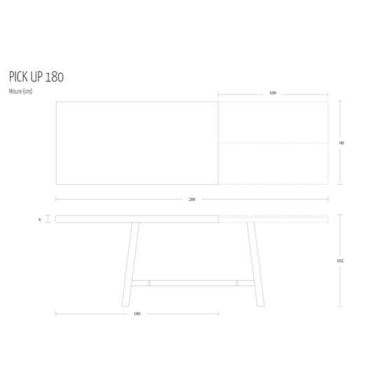 Pickup 180x90 (280) Modern tables Altacom 5