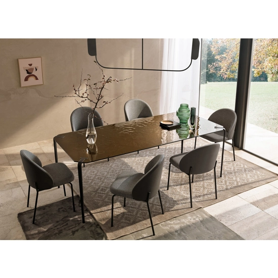 Tavolo LIO 220x100 - Piano in Vetro Fuso Tavoli in vetro e cristallo Altacorte 2