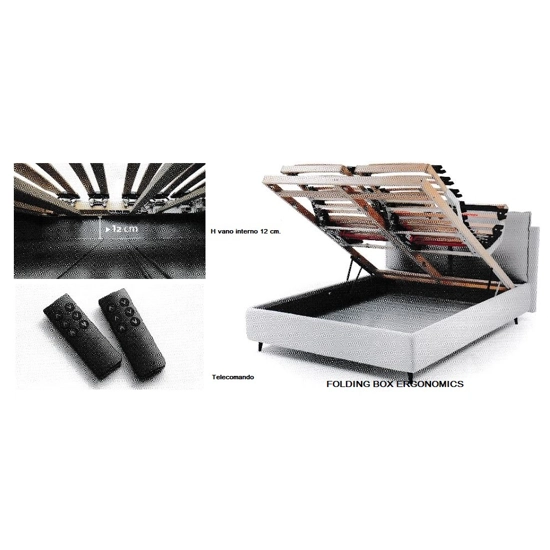 Elena H27 - Contenitore Folding Box Ergonomics - rete 160x200 Letti imbottiti Bontempi Letti 10