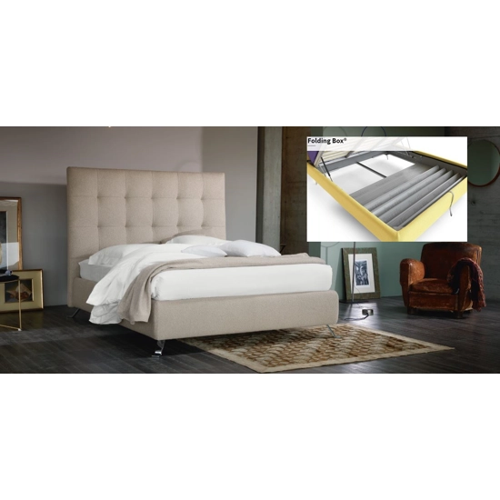 Gemma 0.50 H27 - Contenitore Folding Box - rete 160x200 Letto imbottito Bontempi Letti