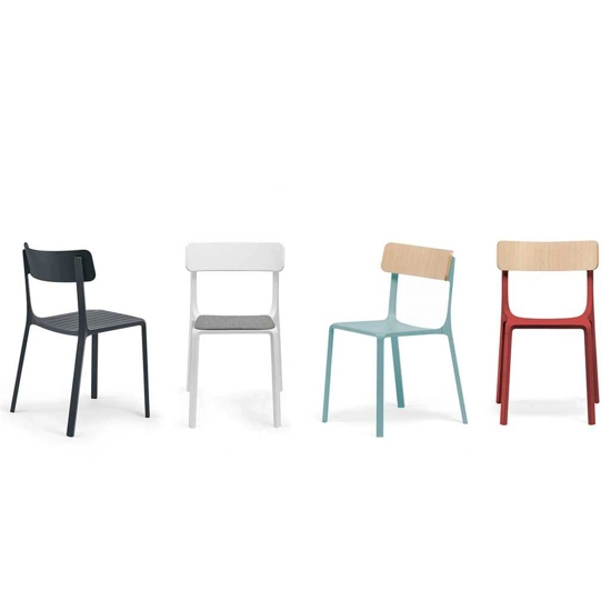 Ruelle Plastic Back Upholstered Panel Sedie in metallo Infiniti 3