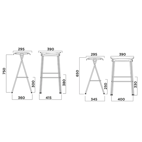FLIP Metal stools infiniti 9