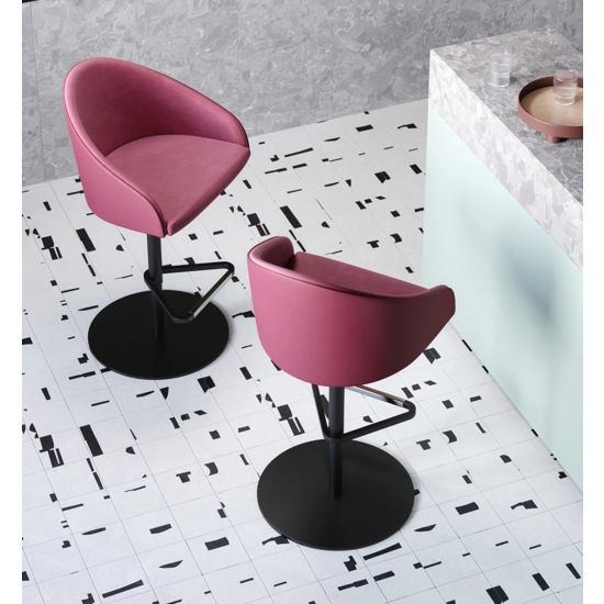 Kameo Stool - Girevole con Base Tonda Sgabelli imbottiti Kastel