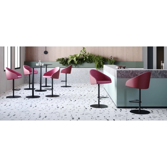 Kameo Stool - Girevole con Base Tonda Sgabelli imbottiti Kastel 1