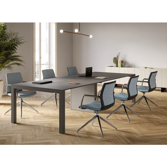 Karma Schienale Imbottito - 4 Piedi Alluminio Lucido Sedie da attesa e collettività Kastel 1