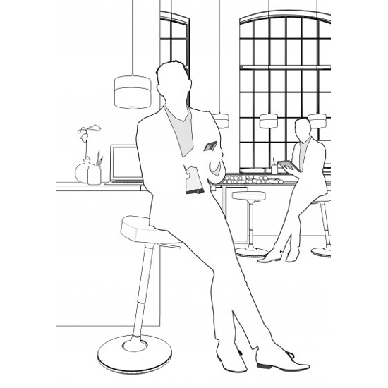 Kensho Pivoting Metal stools Kastel 1