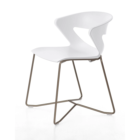 Kicca - Gambe a Slitta non Impilabile Sedie in plastica di design Kastel