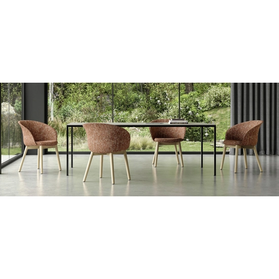 Konny Soft - 4 Gambe Legno Sedie imbottite Kastel 2