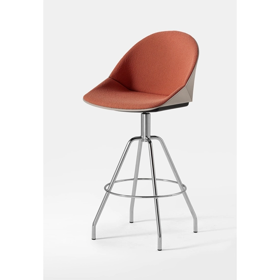Kross Stool - Girevole 4 Gambe Cromato Sgabelli in plastica Kastel